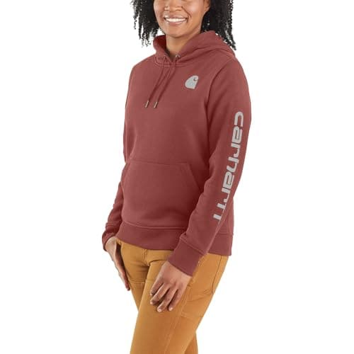 Image of Carhartt Women's Iconic Clarksburg Logo Sweatshirt, Sable, 2X