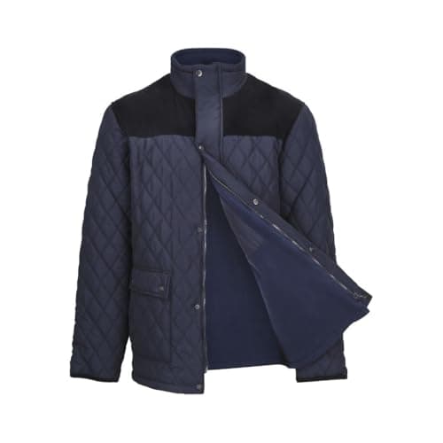 Image of U.S Trading Champion Mens Lewis Country Estate Quilted Fleece Coat (UK, Alpha, 4XL, Regular, Regular, Navy)