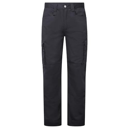 Image of Portwest CD825 WX2 Eco Combat Trousers Durable Recycled Polycotton Work Pants Multi Pocket Adjustable Leg Length Triple Stitched Kneepad Compatible Workwear, Regular, Black, 32