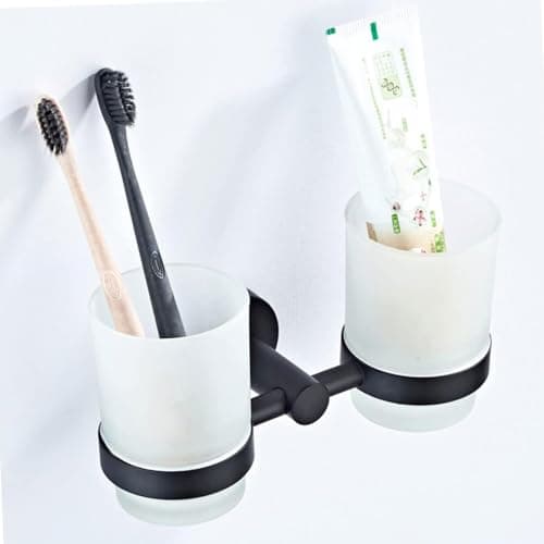 Image of Modern Round Black Matte Double Tumbler Holder