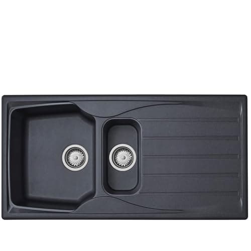 Image of Liquida CMP15GR 1.5 Bowl Reversible Graphite Grey Kitchen Sink and Waste Kit