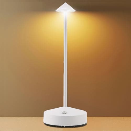 Image of Ruspela Table Lamp Cordless 6000mAh Modern Rechargeable Bedside Light Battery Powered LED Touch Adjustable Desk Lamp 3 Color Stepless Dimmable for Home Dinner Table Bedroom Bar Restaurant