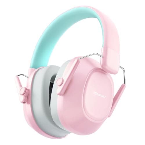 Image of iClever Ear Defenders Children, SNR 29dB Safety Noise Reduction Ear Protectors Autism & Concentration Aid, Noise Cancelling Headphones for Kids, Kids Ear Defenders for Fireworks, Concerts, Pink