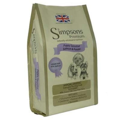 Image of Simpsons Premium Sensitive Puppy Salmon & Potato 2 x 12kg Natural & Complete Puppy Food with Sensitive Skin and/or Tummy Balance Grain Free Diet Contains All the Nutrients for Growing Puppy
