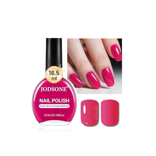 Image of JODSONE 16.5ml Rose Red Nail Polish Large Volume Quick Dry Nail Polish, Long Lasting Shine, Fingernail Toenail Nail Art DIY Home Travel Nail Art Gift