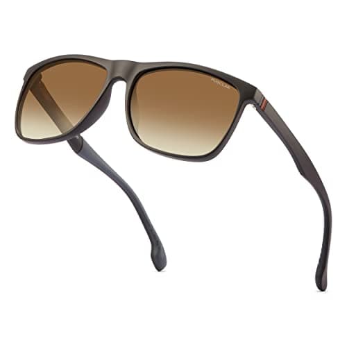 Image of PUKCLAR Polarised Sunglasses for Men Sports - Vintage Rectangular Lightweight Spring Hinges Mens Sun Glasses For Running Cycling Driving