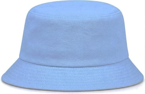 Image of JUNGANRHA® Unisex Womens, Mens Cotton Bucket Hat Reversible Girls or Boys Fisherman Hats Plain for Hunting, Camping, Hiking, Travelling, Fishing, Football Summer Sun Hat Sky Blue