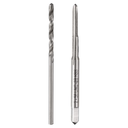 Image of sourcing map Tap & Drill Bit Set, 1pcs 2-56 UNC Straight Flute Thread Taps and 1pcs 1.8mm Twist Drill Bits, HSS6542 Screw Tapping Threading Tools