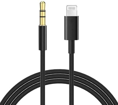 Image of Apple MFi Certified Aux Cord for iPhone, 3.3FT Lightning to 3.5mm Audio Jack Adapter, Lightning to Aux Cable for Car Home Stereo/Speaker/Headphone Compatible with iPhone 14 13 12 11 XS XR X 8 7, Black