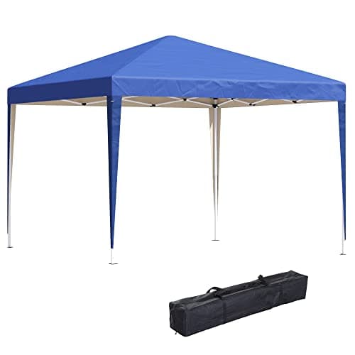Image of Outsunny 3 x 3M Garden Pop Up Gazebo Height Adjustable Marquee Party Tent Wedding Canopy with Carrying Bag, Blue