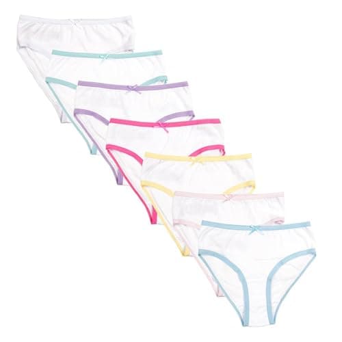 Image of Fashion by Purdashian New Girls Underwear | Cotton Mix Young Girls Pants | Kids Briefs | Multipack Knickers (UK, Age, 3 Years, 4 Years, Regular, Pack Of 7 Multi-Coloured)