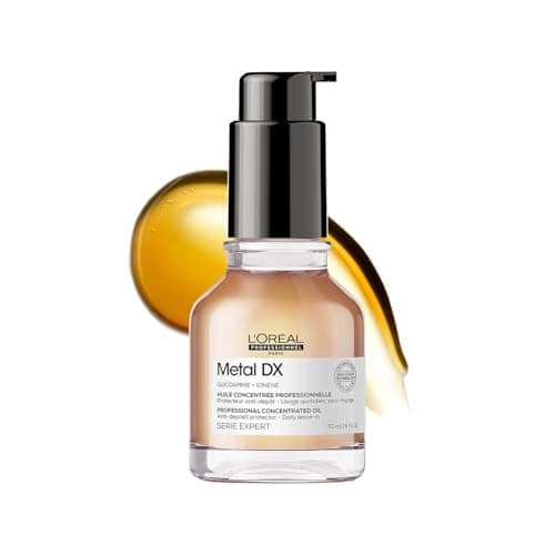 Image of L'Oréal Professionnel Konzentriertes Öl für alle Haartypen, Anti-Frizz Leave-In, Hitzeschutz & seidiger Glanz, Serie Expert, Metal DX Oil, 50 ml