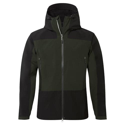 Image of Craghoppers Men's Expert Active Jacket - Aqua Dry, Waterproof, Breathable, Stretch, Wind Resistant, Dark Cedar Green/Black, M
