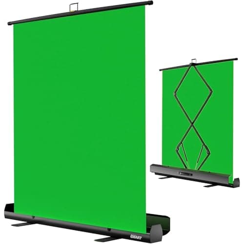 Image of EMART Green Screen 155 x 200cm, Chroma Key Panel Photography Background, Green Backdrop with Stand for Photo Studio, Streaming, Video Conferencing, TikTok, Zoom