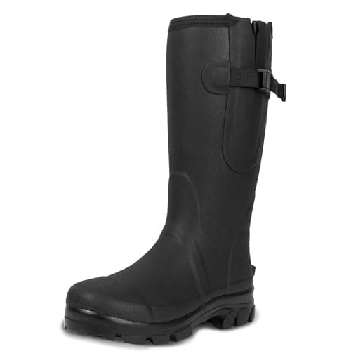 Image of Lakeland Active Men's Helton Neoprene Lined Adjustable Wellington Boots - Black - 8 UK
