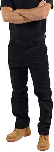 Image of SITE KING Mens Classic Workwear Trousers Size 28 to 56 with Button & Zip Fly (36W / 33L, Black)