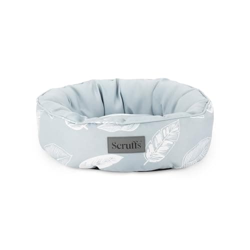 Image of Scruffs Botanical Cat or Small Dog Ring Bed, Grey Leaf