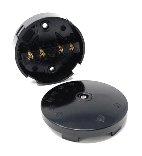 Image of 4-Terminal Round Junction Box – 20A Rated – 75x25mm Black Electrical Connector Housing for Wiring, Lighting & Power Distribution – Durable Enclosure for Indoor & Outdoor Use