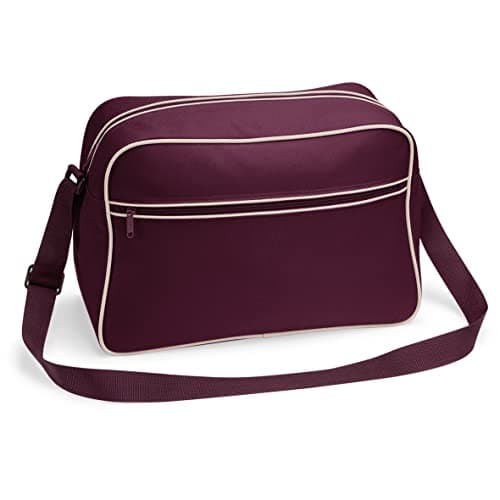 Image of BagBase Retro Shoulder Bag - Burgundy/Sand