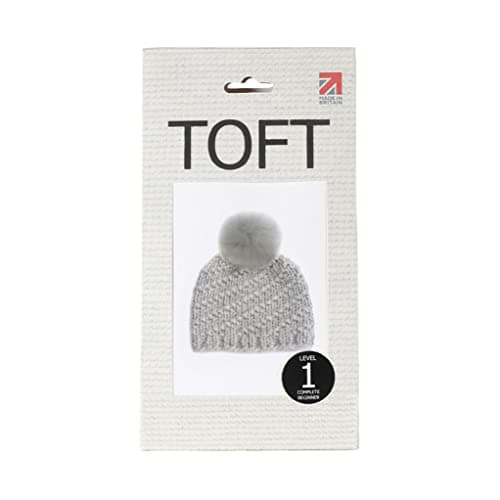 Image of TOFT | Loch Hat Knitting Kit | Luxury Pure Wool | Silver Alpaca Fur Pom Pom | Beginner Friendly