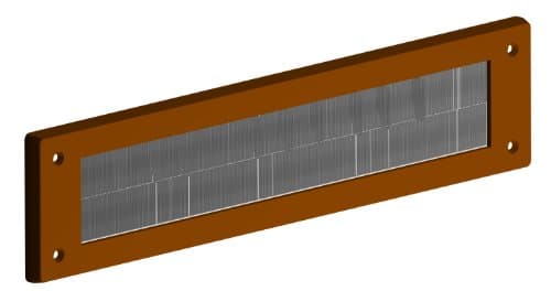 Image of STORMGUARD 06SR0150000B Internal PVC Letter Box Brush Cover-Brown, Aluminium, Dimensions 335mm x 75mm