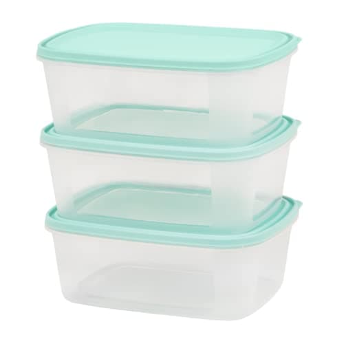 Image of Checkmart Food Storage Container | 2 L | Food Prep Container with Lid Stackable & Airtight Fridge/Freezer Food Boxes with Lid | BPA-Free | 3 Count