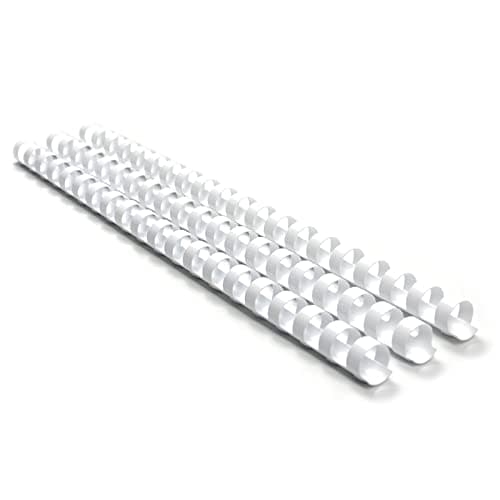 Image of RAYSON Mixed Size Binding Combs, 6mm/8mm/10mm/12mm, 25pcs per Size, 20-90 Sheet, A4, White, Pack of 100