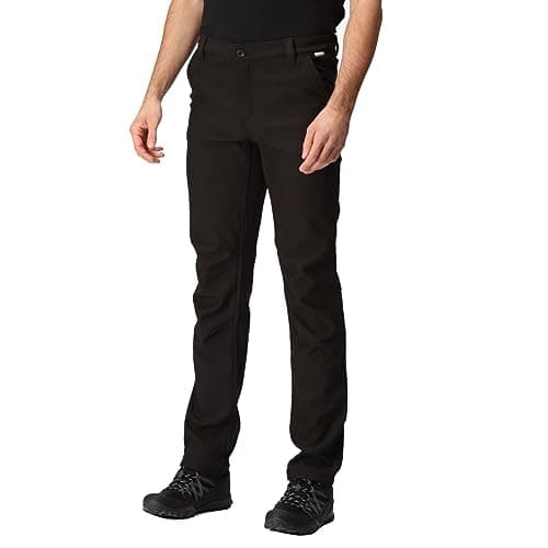 Image of Regatta Men's Fenton Softshell Walking Trousers, Water Repellent, Wind Resistant & Multipocketed - Perfect for Outdoors, Hiking, Camping & Trekking Black