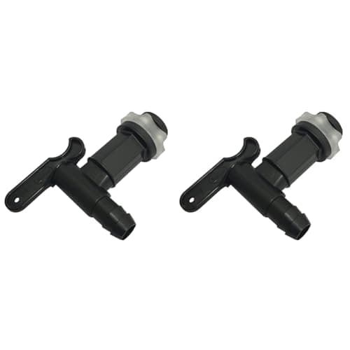 Image of Merriway BH05557 Water Butt Rain Water Collection Barrel Tap with Nut, Black Plastic Push-Fit, White (Pack of 2)