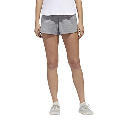 Image of adidas Womens Pacer 3-Stripes Woven Shorts Medium Grey Heather/Black Small