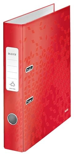 Image of Leitz Wow 180° Lever Arch File, Red Lever Arch File, A4 Folder, 50 mm Spine Width, 10060026