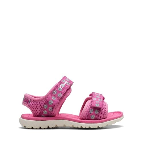 Image of Clarks Surfing Tide Girls First Sandals 6.5 Hot Pink