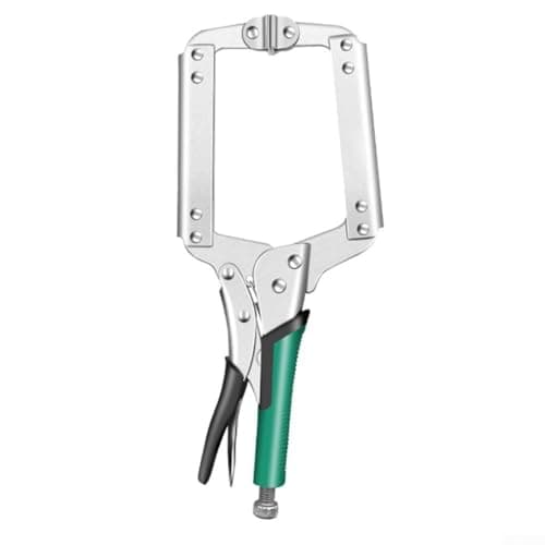 Image of Heavy-Duty Large C-clamp Locking Pliers Designed for Welding, Woodworking, and Electrical Work with Adjustable Pressure and Easy Trigger Release (14 inch)