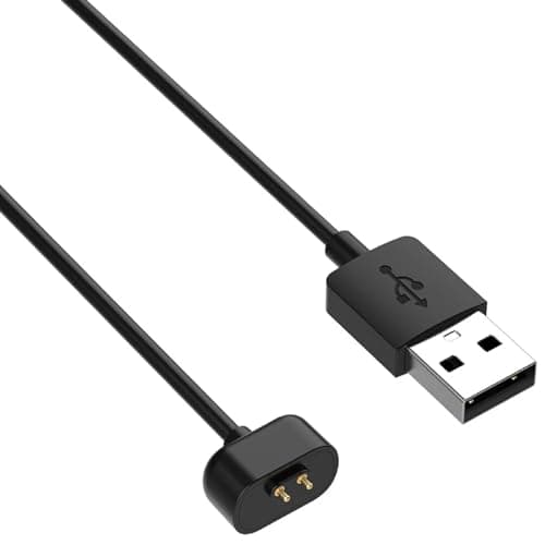 Image of KUSINHOKA Charger Compatible with Amazfit Band 7 Cable,3.3FT/1M USB Portable Magnetic Replacement Charging Dock Station Cable,Black