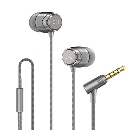 Image of Soundmagic E11 Wired Earbuds No Microphone HiFi Stereo Earphones Noise Isolating in Ear Headphones Powerful Bass Tangle Free Cord Gunmetal