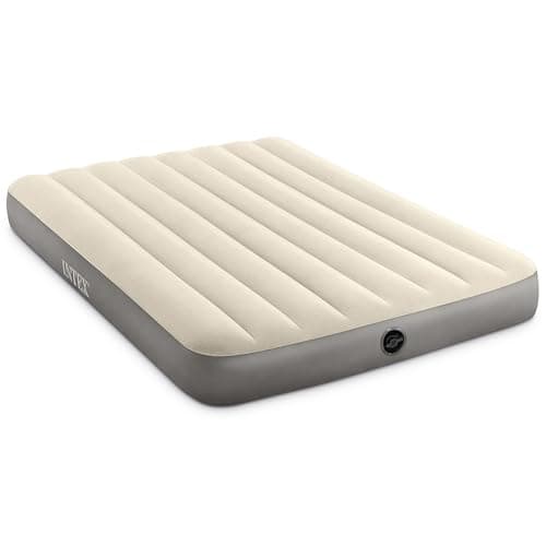 Image of """Intex 64102E Dura-Beam Standard Single-High Air Mattress: Fiber-Tech ? Full Size ? 10in Bed Height ? 600lb Weight Capacity ? Pump Sold, ?190.5 x 137.16 x 25.4 cm; 1.95 Kilograms"""
