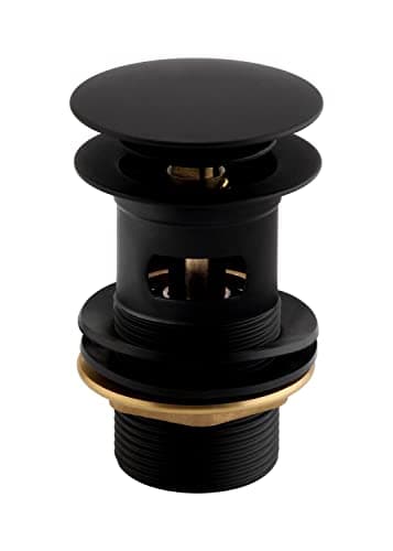 Image of Bristan W BASIN04 BLK Round Basin Clicker Waste Slotted, Black