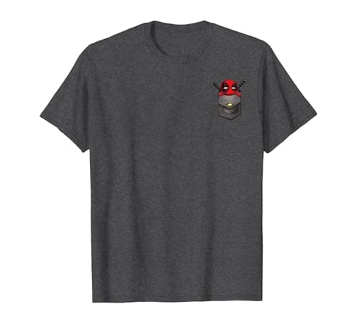 Image of Marvel Deadpool Pocket T-Shirt, Men, Dark Heather Grey, 4X-Large