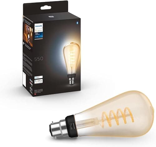 Image of Philips Hue White Ambiance Filament Single Smart LED ST72 Large Bulb [B22 Bayonet Cap] - 550 Lumens. Works with Alexa, Google Assistant and Apple Homekit