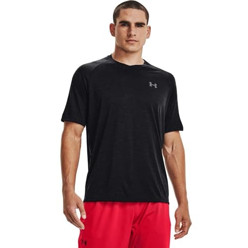 Image of Under Armour Men's Tech 2.0 V-neck Short-sleeve T-shirt Short Sleeve, Black (001 Graphite, 3XL Tall UK