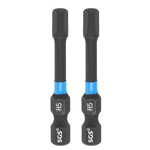 Image of sourcing map 2pcs Hex Head Wrench Drill Bit 5mm(H5) 1/4" Hex Shank 2"(50mm) Length S2 Steel Magnetic Hexagon Impact Drivers Metric Screwdriver Bit