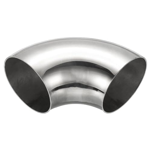 Image of PATIKIL 1pcs 90 Degree Mandrel Bend Elbow, 70mm OD Steel Exhaust Elbow Exhaust Piping Connector 304 Stainless Steel for Exhaust Pipe Stair Handrail HVAC