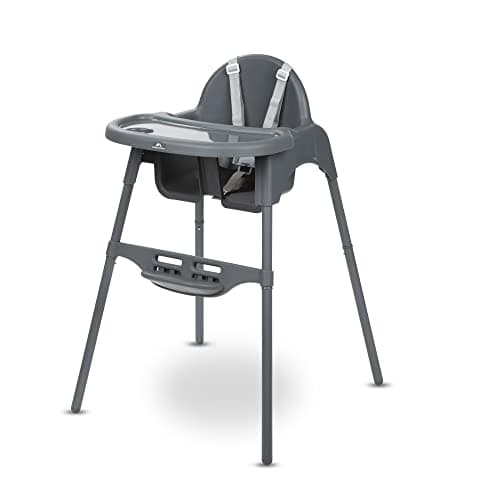 Image of Bebeconfort Meely, 2-In-1 Adjustable Baby High Chair Converts to Baby Chair, 6 Months – 3 Years (Max. 15Kg), Lightweight (3.3Kg), Portable High Chair, Easy to Clean, 5-Point Safety Harness, Dark Grey