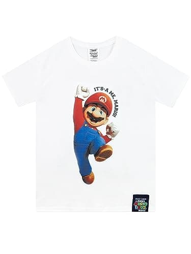 Image of Super Mario Tshirt Boys | Kids T Shirts | Gaming T-Shirts for Kids | White 9-11 Years