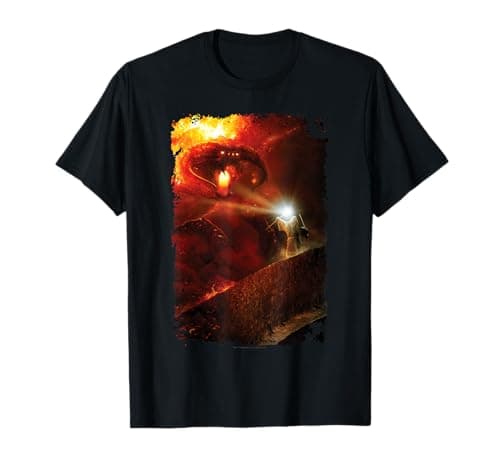 Image of New Line Cinema The Lord of the Rings Balrog You Shall Not Pass Unisex Adult Fantasy T-Shirt Black Small