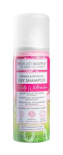 Image of Brushworks Refresh & Revitalise Fruity Watermelon Dry Shampoo – Mini 50ml Travel Size, Absorbs Oil, Adds Volume & Refreshes Hair On-the-Go