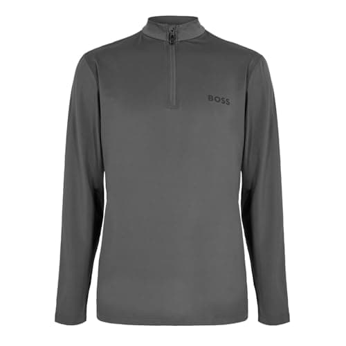 Image of BOSS Mens Performance Quarter Zip Grey XL