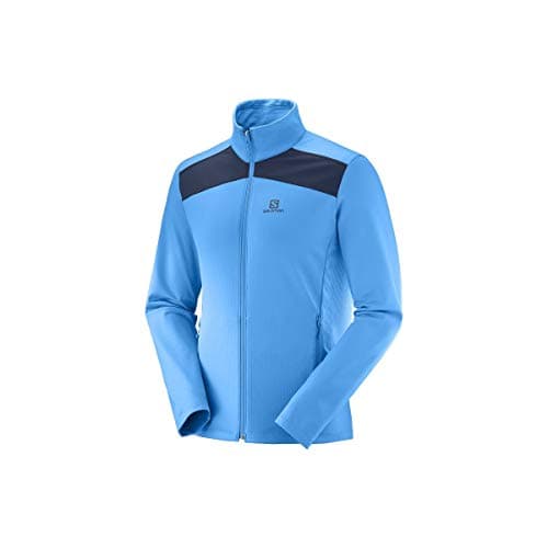 Image of SALOMON Discovery LT Fz M Fleece Jacket, Men's Synthetic Mix, mens, Hawaiian Surf/night SKY, L