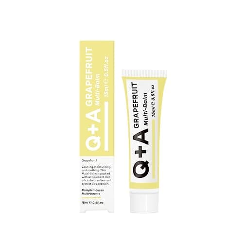 Image of Q+A Grapefruit Multi-Balm - Jojoba, Cocoa Butter, and Grapefruit Infused - Hydrates Lips, Protects Cuticles, Soothes Dry Patches - Versatile Moisturising Solution for Nourished and Healthy Skin, 15ml