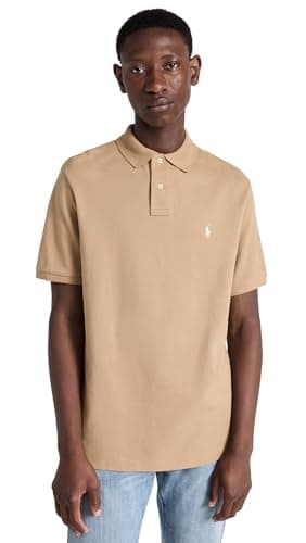 Image of Polo Ralph Lauren Men's Classic Fit Mesh Polo Shirt, Cafe Tan, XL